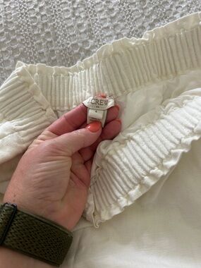 J. Crew Cream Elastic Smocked Waist Skirt
